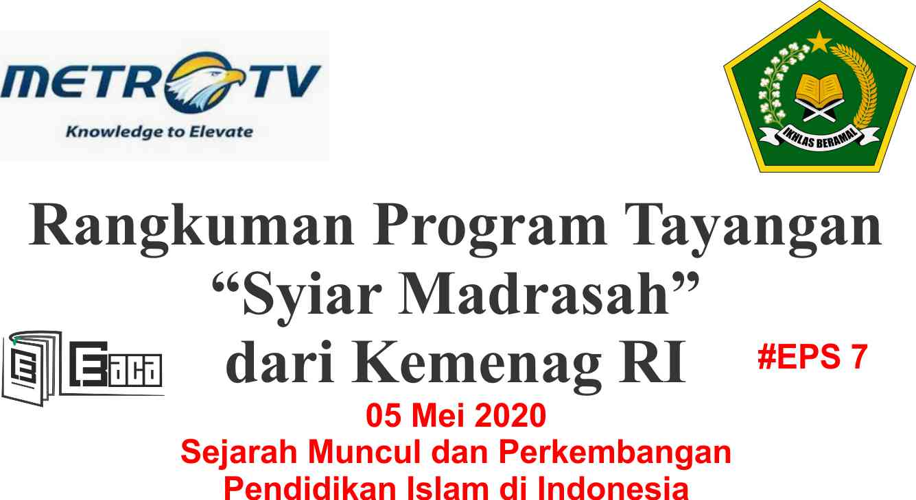 Rangkuman Syiar Madrasah - Sejarah Pendidikan Islam di Indonesia