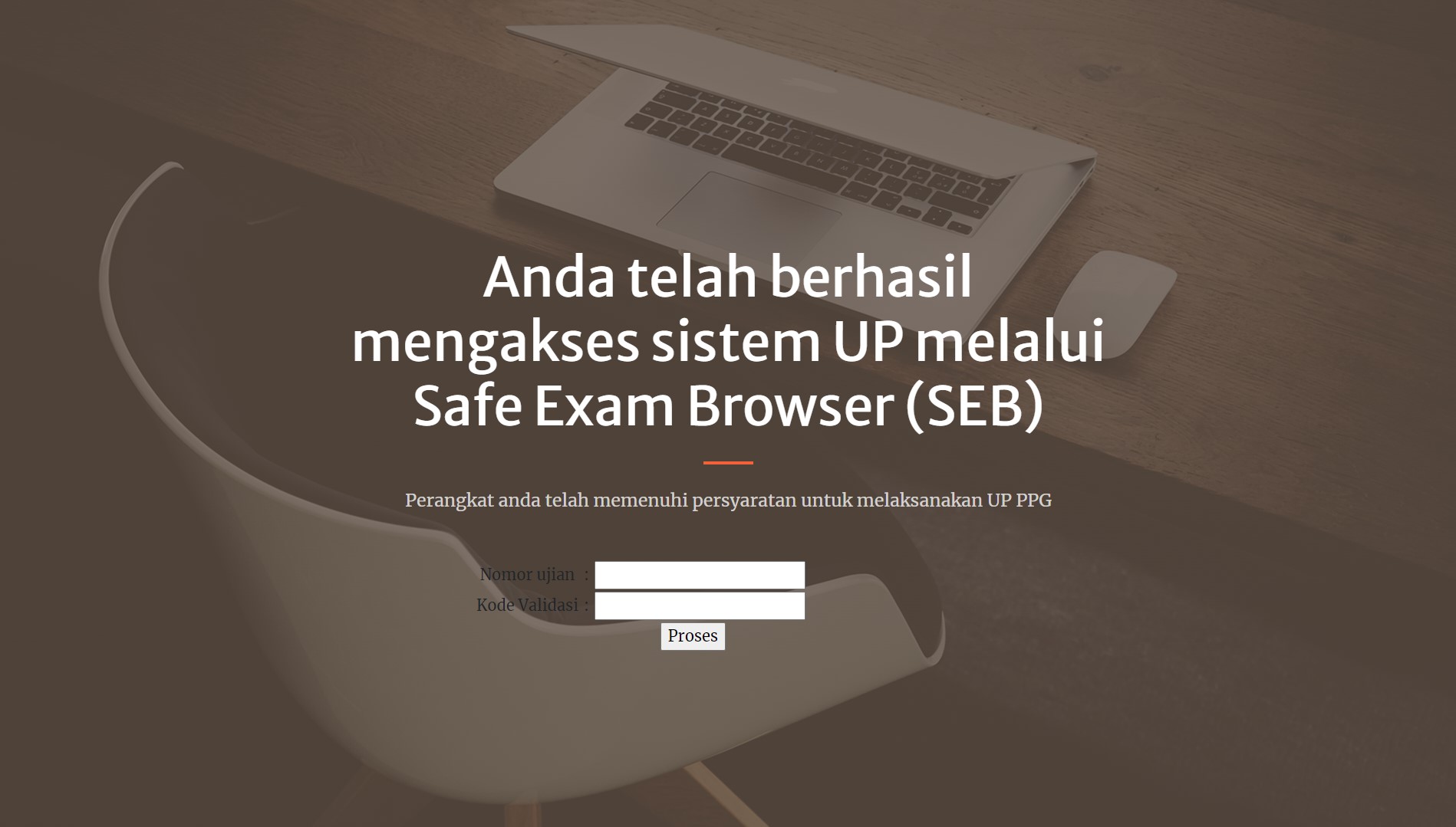 Halaman Login UP PPG