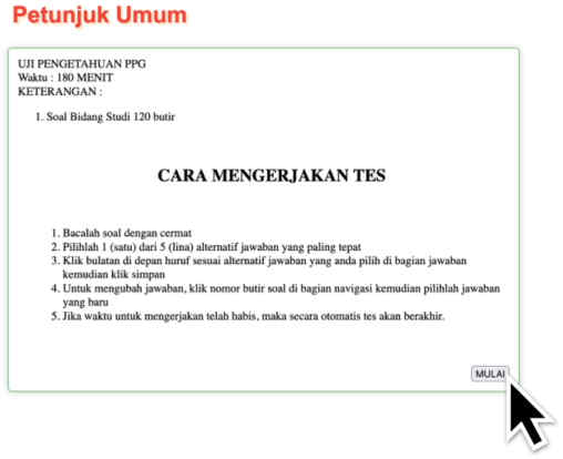 Petunjuk Umum Pengerjaan UP