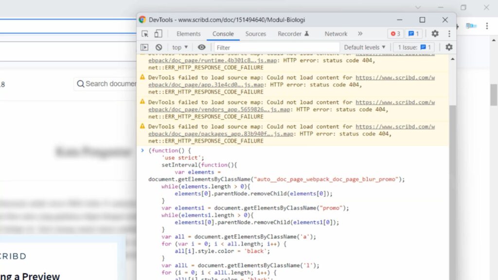Menghilangkan Blur di Scribd Tanpa Login