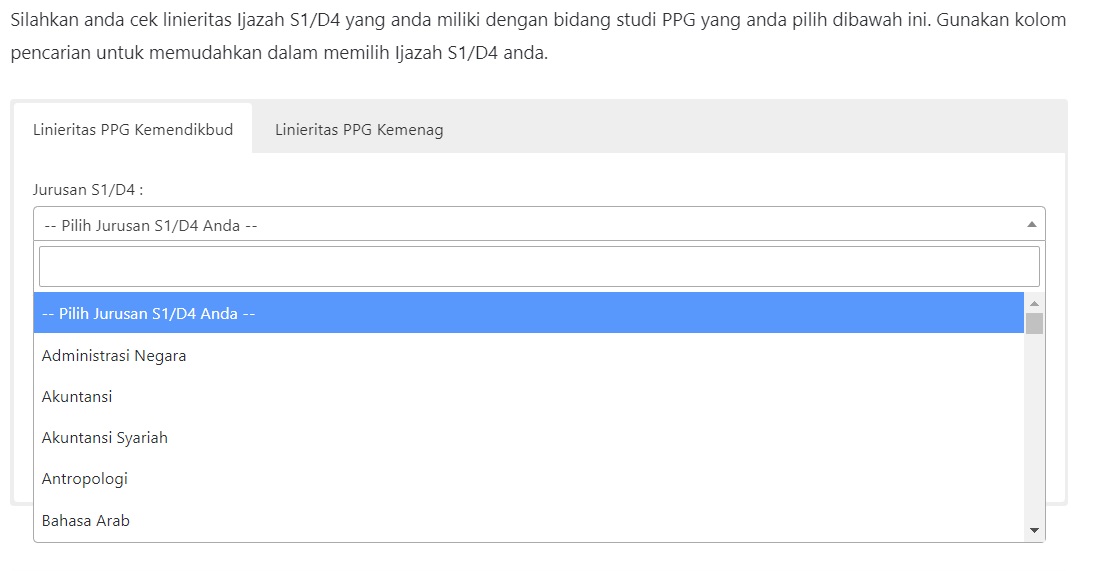 Cek Linieritas Ijasah
