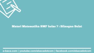 Materi Matematika SMP kelas 7 : Bilangan Bulat