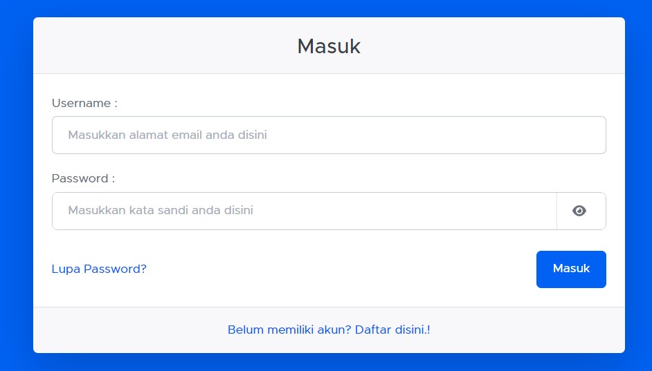 Login Aplikasi Jadwal Anti Bentrok