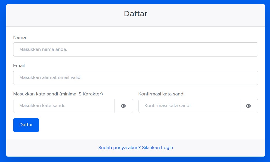Registrasi Aplikasi Jadwal Anti Bentrok