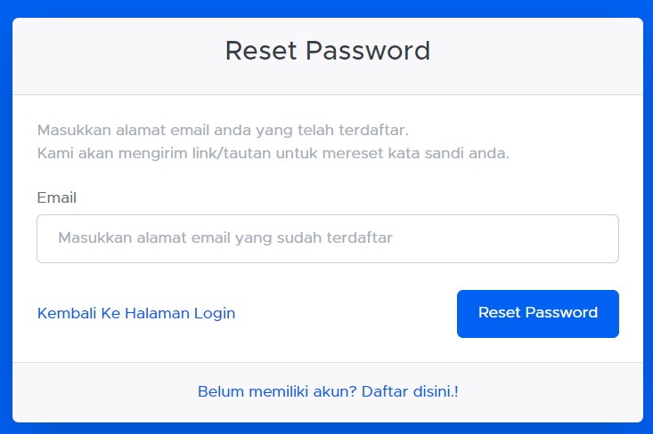 Reset Password Aplikasi Jadwal Anti Bentrok